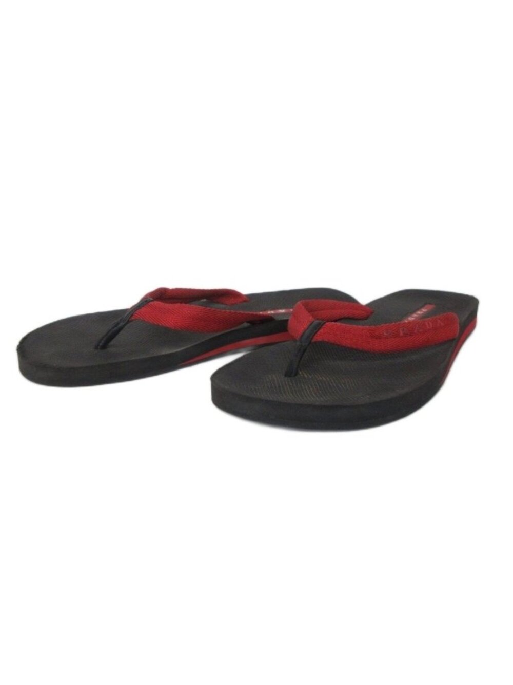 Prada Sport Beach Sandals Logo Strap Red Black
